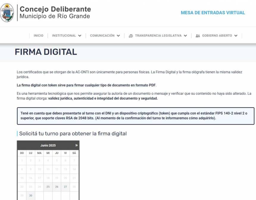  El Concejo Deliberante de Río Grande continúa otorgando Firma Digital a vecinos e instituciones