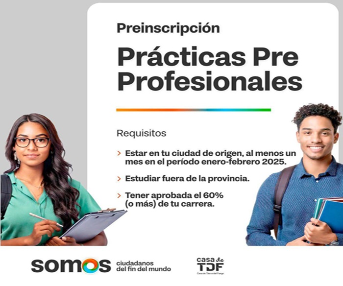 Prácticas Pre Profesionales 2026: una oportunidad para estudiantes fueguinos que estudian fuera de la provincia