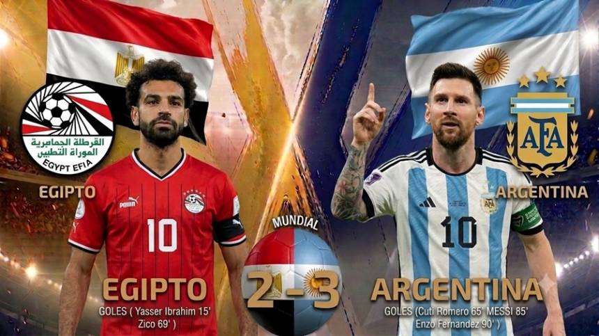 Epica remontada de Argentina venció 3-2 a Egipto y clasificó a los cuartos de final del Mundial 2026