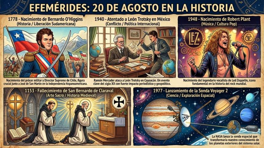 #Efemérides 20 de Agosto: Un día como hoy... Recordamos los hechos que marcaron la historia.