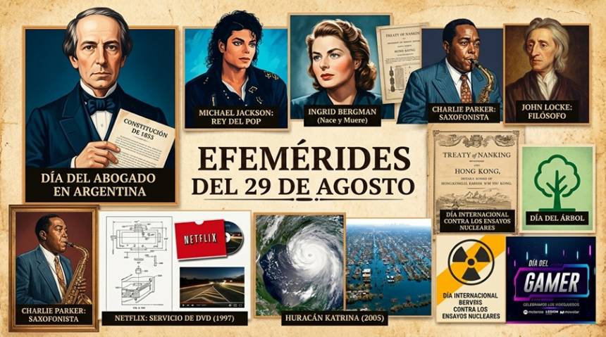 #Efemérides 29 de agosto: Un día como hoy... Recordamos los hechos que marcaron la  historia.