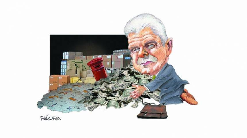 En su momento, la fortuna de Yabrán había sido estimada en cuatro mil millones de dólares. (Ilustración de Osvaldo Révora)