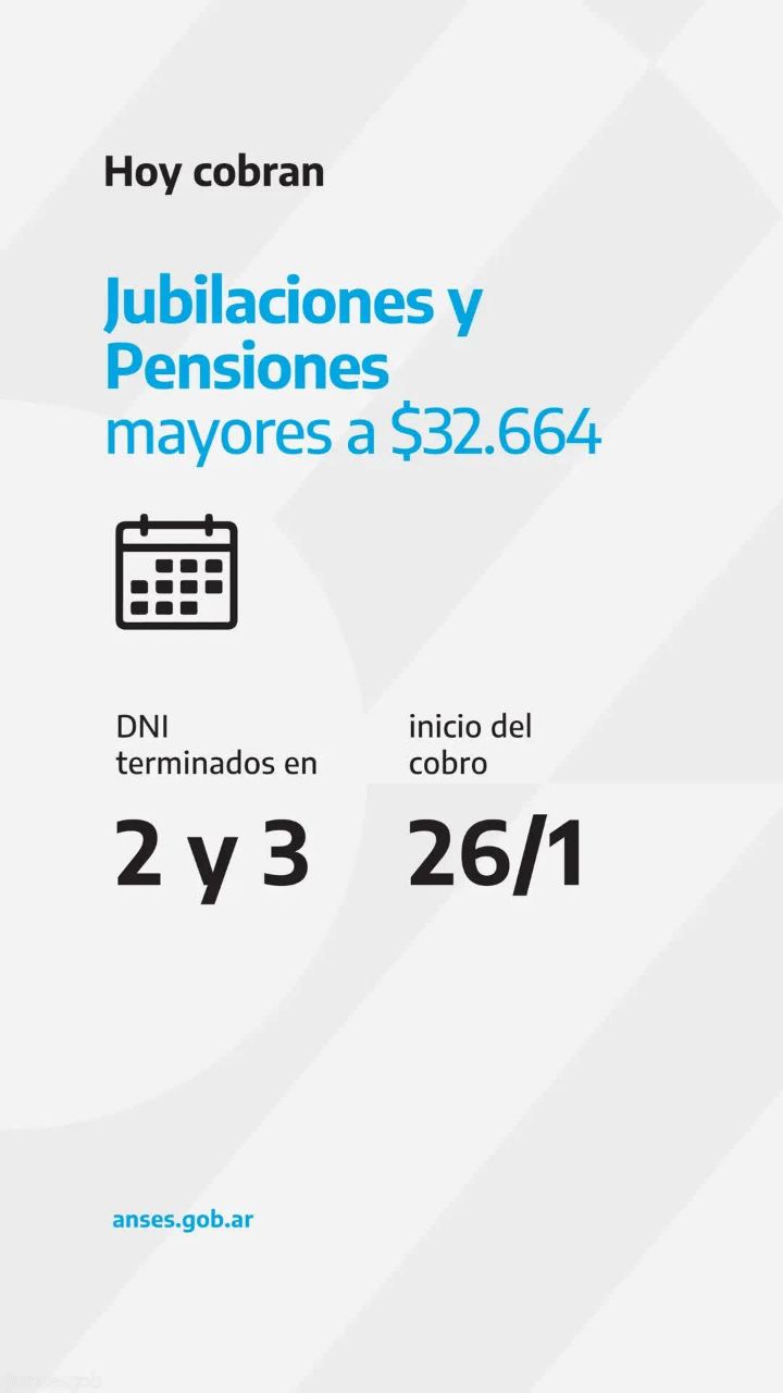 CALENDARIOS DE PAGOS 26 DE ENERO