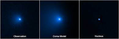 Esta secuencia muestra cómo se aisló el núcleo del cometa C/2014 UN271 (Bernardinelli-Bernstein) de una gran capa de polvo y gas que rodeaba el sólido núcleo helado