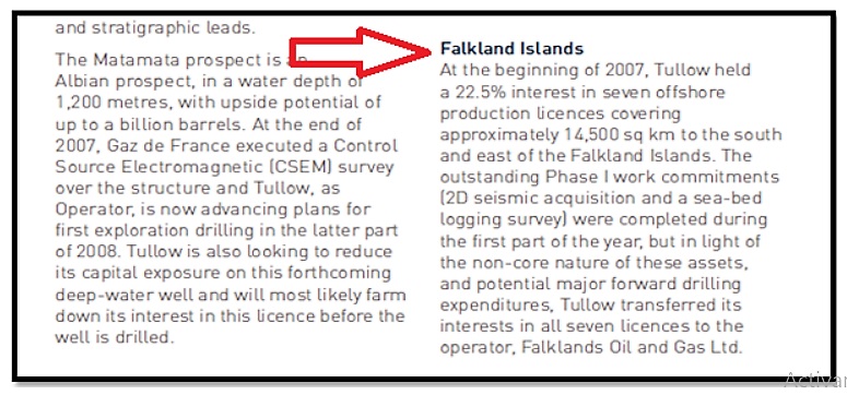 Fuente: Tullow Oil plc, Annual Report and Accounts 2007. Pág. 33. 