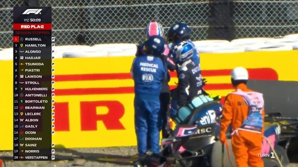 Fórmula 1: Doohan chocó y destrozó su Alpine en las prácticas.
